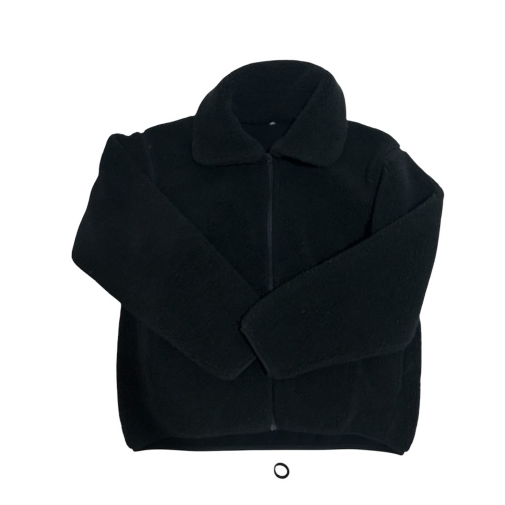 MUJI Black Fleece Jacket - Soft Zip-UP